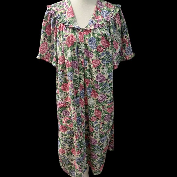Vintage Spectator II Floral Cottage Core Prairie 60s Pearl Snaps Housecoat Dress - Picture 2 of 10
